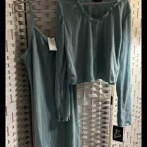 2 piece girls Ribbed Dress & Cardigan S/L NWT